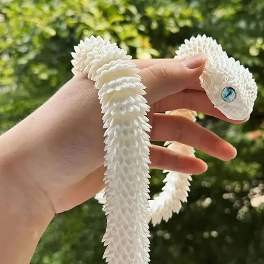 Articulated Jointed Viper Snake Figurine, Flexible Rainbow Snake Statue, for Various Room Types, Indoor & Outdoor Display, Ideal for Christmas, Halloween, Easter, Hanukkah, St. Patrick'S Day Decor Tudoushop