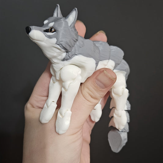 1pc Animal Wolf Desk Decor Articulated Flexi Fidget Plastic statue ornament 我的商店