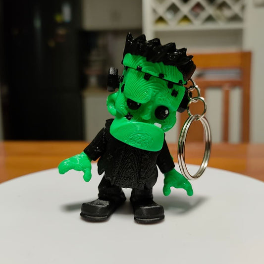 3D Printed Gothic Frankenstein Monster Figurine - Green & Black Horror Decor Statue, Durable Plastic Indoor/Outdoor Halloween Decoration, Quirky Collectible Gift for Home, Keychain Accessory (No Batteries/Electricity Needed) Tudoushop