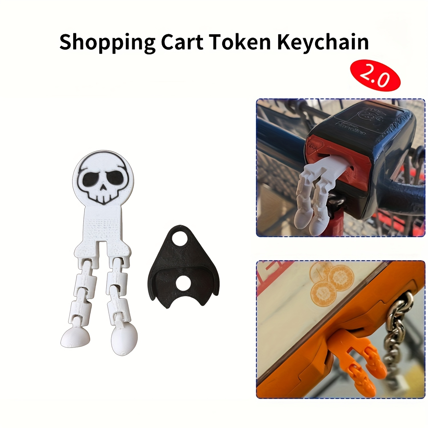 Shopping Cart Token Portable Shopping Token, Supermarket Trolley Token , Halloween Party Favor, Fall Gift Ideas, Lightweight Keychain Tudoushop