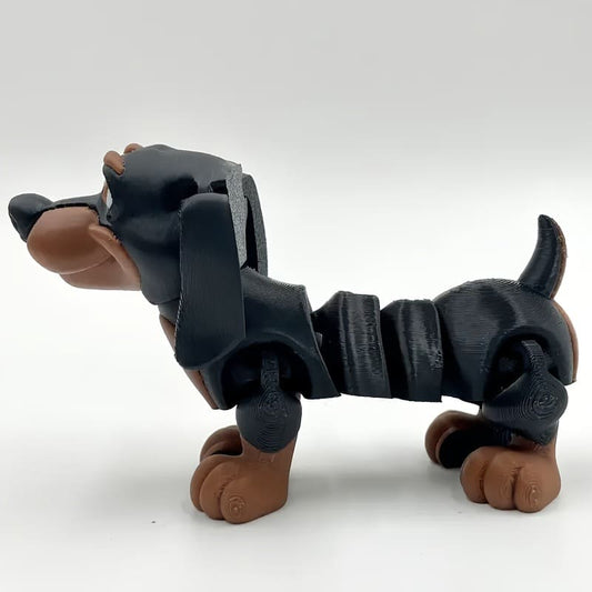 Vintage Cartoon-Style Dachshund Dog Figurine - Black & Tan Plastic Tabletop Decor, No Electricity Needed, Perfect Gift for Pet Lovers, Birthdays, Office & Festive Home Decor, Office Decoration | Decorative Figurine | Plastic Construction, Cartoon Dogfor C Tudoushop