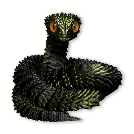 1pc 3D Printed Snake-Shaped Ornament with Full Articulation for Scenery Desktop Decoration, Handicrafts - Perfect Gift for Halloween, Christmas, New Year Tudoushop