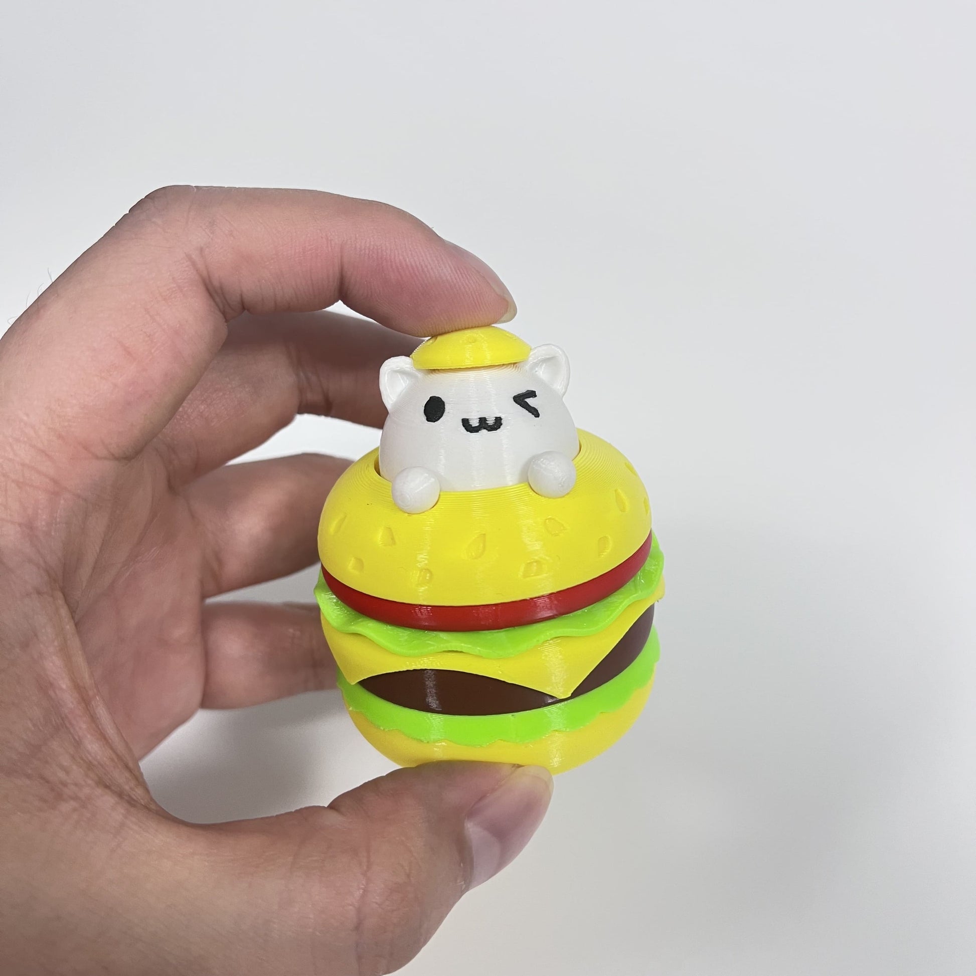 Cute Burger Fidget Toy – Mini Stress Relief Press Popper, Fun Anxiety Toy for Kids & Adults, Tudoushop